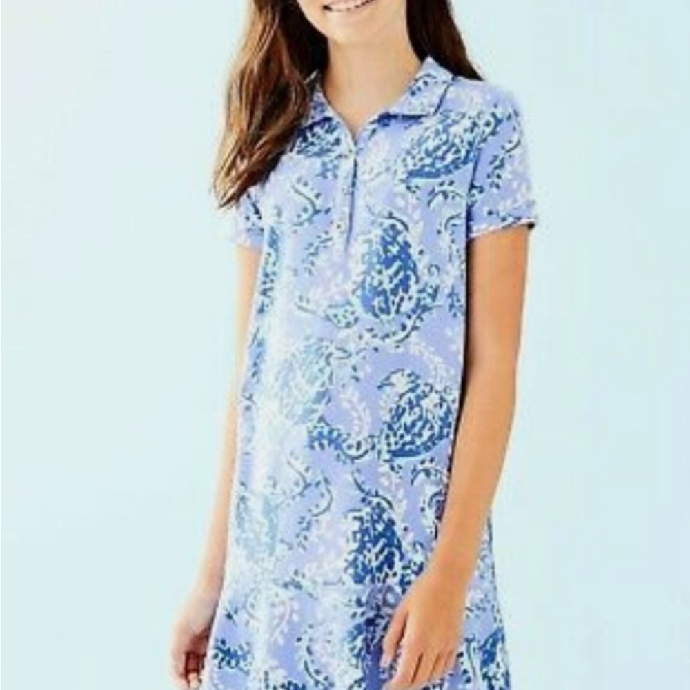 Lilly Pulitzer Blue and White Floral Sadie polo dress